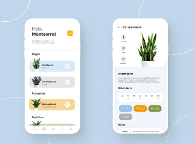 Plant task manager app dashboard design interface design ui ux