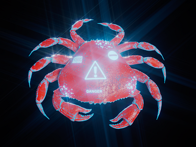 Crab 3d 3dart c4d crab lights modern neon red substancepainter vibrant