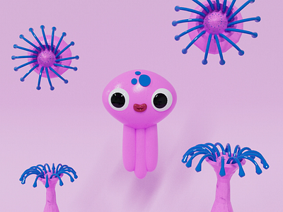 Happy Octopus 3d 3dart animation c4d cartoonish design octopus stylized toy