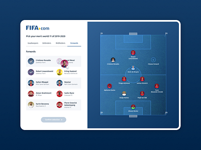 FIFA men's world 11 team picker