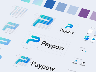 Paypow Brand Identity app brand identity branding construction design golden ratio graphic design guidelines icon illustration logo ui