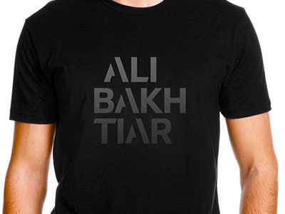 Ali Bakhtiar Shirt Front dj logo t shirt techno