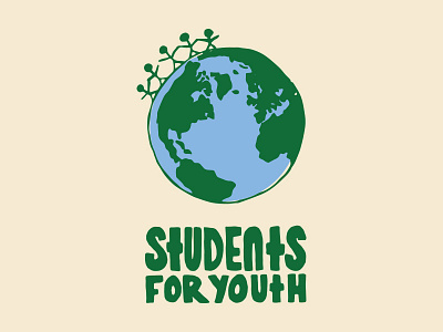 Students For Youth Logo design earth globe graphic design hand drawn hand lettering logo students youth