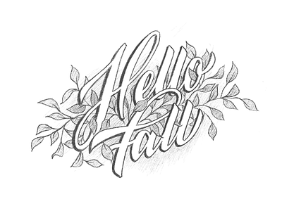 Hello Fall a sketch a day design drawing handlettering illustration lettering type typography
