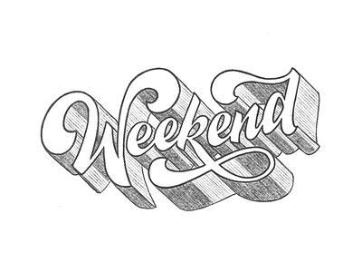 Weekend! design drawing handlettering lettering script lettering sketchbook type typography weekend