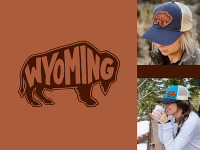 Wyoming Buffalo Illustration design drawing graphic design handlettering illustration lettering logo merch physical product type typography