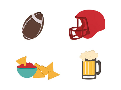 Game Day Icons beer chips design dip flat design football graphic design helmet icon design icons mug