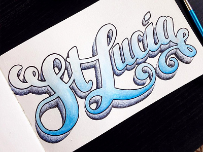 St Lucia Lettering design drawing graphic design hand lettering lettering painting script sketchbook type typography watercolor