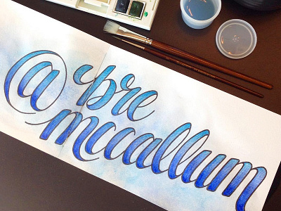 Bre McCallum Lettering design drawing hand lettering lettering painting script sketchbook type typography watercolor