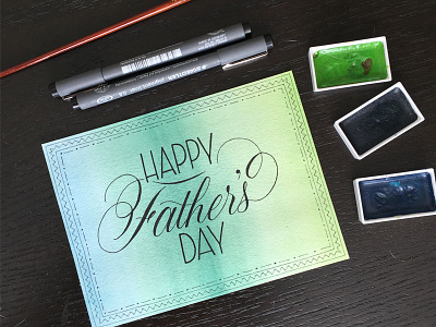 Fathers Day Lettering design drawing fathers day hand lettering lettering painting postcard watercolor watercolor painting