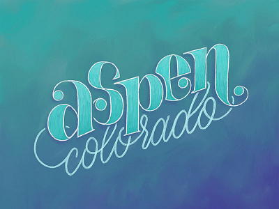 Aspen, Colorado aspen colorado calligraphy colorado digital painting drawing handlettering ipad ipad pro modern calligraphy skiing type typography
