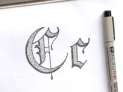 Hand Lettered C alphabet art calligraphy design drawing handdrawn handlettering serif sketch sketchbook type typography