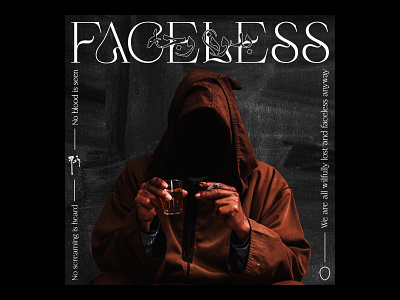 FACELESS - بدون وجه album cover arabic artwork cover art dark font graphic design portrait surreal surreal design surrealism typography