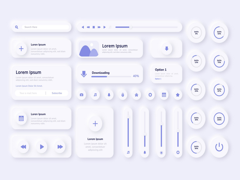 ios or android ui-ux elements collection by WebplanetIT on Dribbble