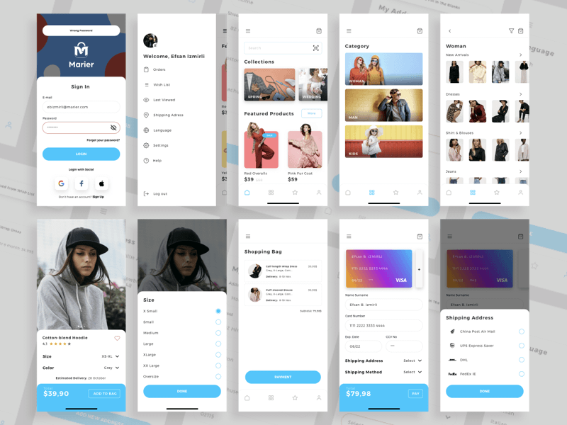 E-Commerce App Concept UI kits by ShovonExpo on Dribbble
