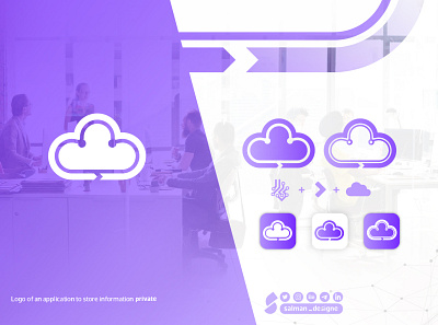 Logo for cloud storage app logo