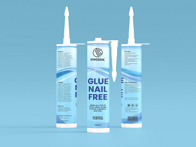 Glue Nail Free || Product Label || 2021 box design branding design graphic design label silicone sealant tube glue label