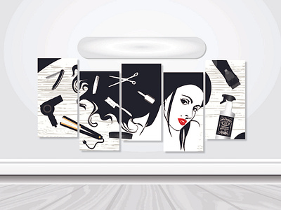 5-piece illustration Hair Salon