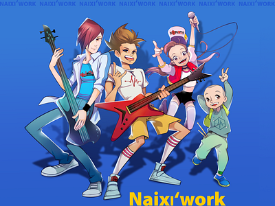 Teen Band character design poster