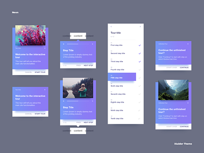 Neon 2 elements features guide help interactive interface learn navigation page presentation product site step by step tour web