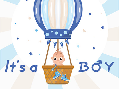 It's a boy! Greeting Card. design graphic design illustration