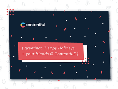 Xmas greeting card in JSON confetti greeting card json snow x mas