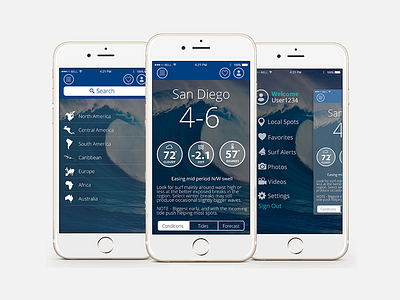 Surfline App Concept concept design mobile revamp surf surfline ui ux