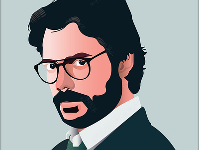 The Professor design icon illustration minimal portrait vector