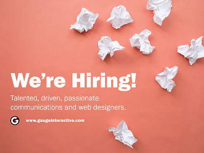 We're Hiring!