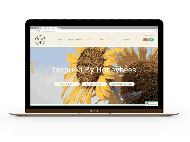 Savannah Bee Homepage branding design honey logo design marketing responsive design web design