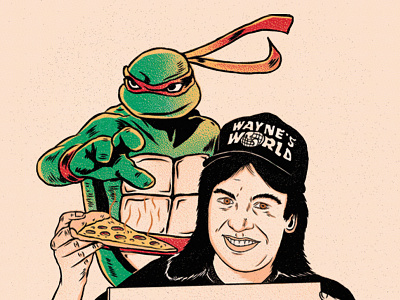 El delivery es muy de los 90´s - Little Caesars little caesars pizza tmnt wayne´s world