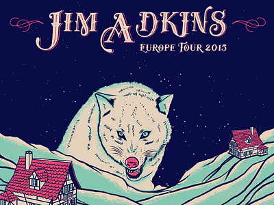 Jim Adkins Europe Tour 2015 acoustic europe gig poster jim adkins jimmy eat world poster screenprint tour