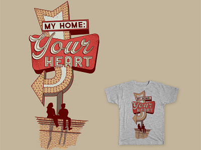 My home: your heart design heart home tee threadless vintage sign