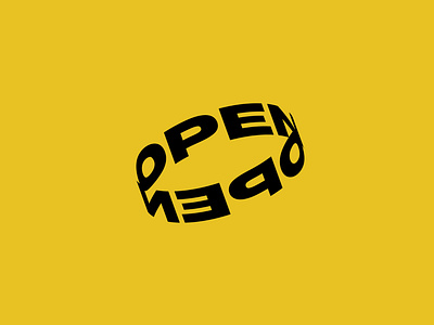 OPEN 3d circle lettering logo typogaphy