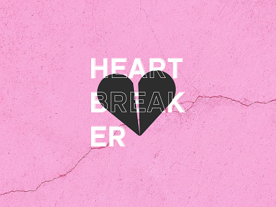 Heartbreaker </3 art brand branding clean design flat icon identity illustration illustrator lettering logo minimal pink type typography vector