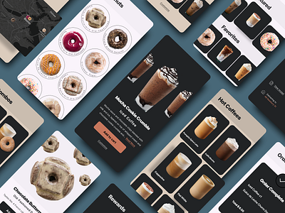 Coffee Shop App Concept Design app application branding cafe branding coffee coffee shop darkui data design donuts ecommerce food app graphic design illustration restaurant shop starbucks trend design ui ux