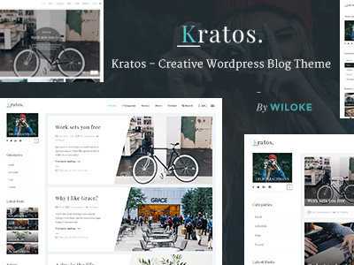 Kratos - Creative WordPress Blog Theme blog blogger blogging creative travel traveling traveller wordpress wordpress themes