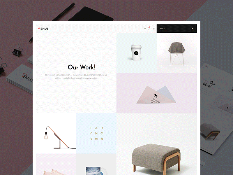 Venus - Creative WordPress Theme agency architecture creative freelance minimal portfolio shop wordpress