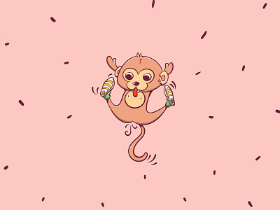 Monkeying around adidas adorable animal cute illustration monkey procreate shoes