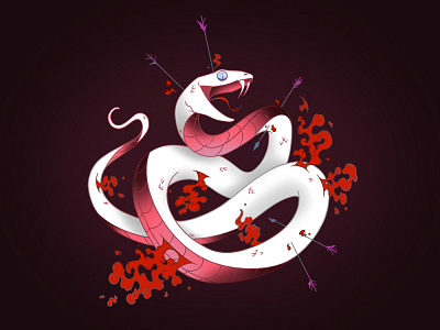 Snake No.1 animal design illustration pink serpent snake