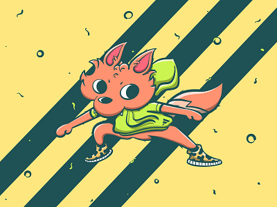 Sporty Pup adidas adorable animal colourful cute design illustration procreate wolf