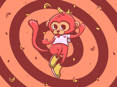 Monkey Booboo adorable animal banana cute design illustration monkey procreate
