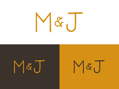 M&J brand brown hand lettering identity lettering logo orange symbol text type typography white
