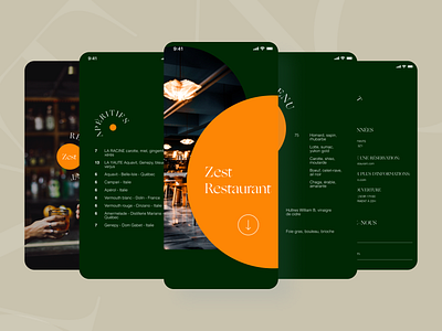 Zest Restaurant Mobile app app design app mockups branding design mockups responsive responsive design restaurant website
