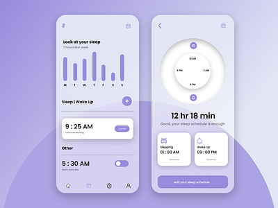 UI - sleep schedule by Thoriq A on Dribbble