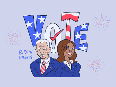 🇺🇸 ✉️ 🗳️ 📬 election illustration joe biden kamala harris politics procreate unite vote