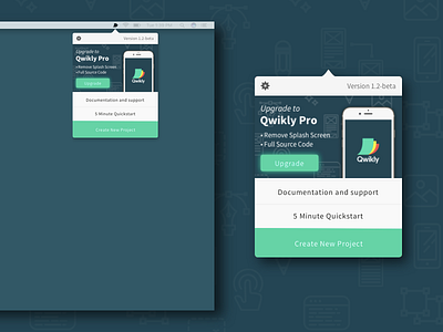 Qwikly Beta Menu Bar Application app design illustration ios qwikly sketch swift ui ux