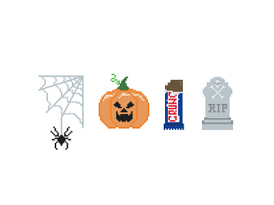 Halloween halloween illustration pixel art pixels pumpkin spider web vector