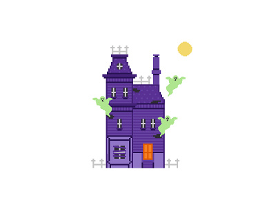 Haunted House halloween haunted house illustration pixel art pixels vector
