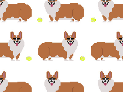 Roosevelt corgi illustration pattern pixel art pixels roosevelt vector